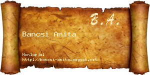 Bancsi Anita névjegykártya